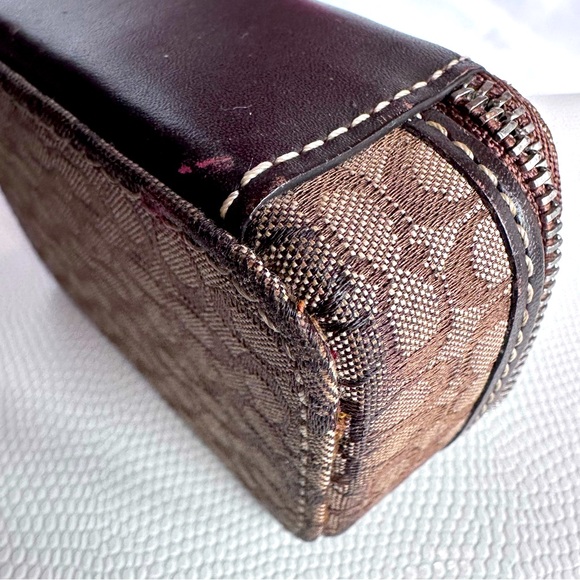 COACH -Khaki Signature Canvas Leather Pill/Jewelry Case - Picture 7 of 7